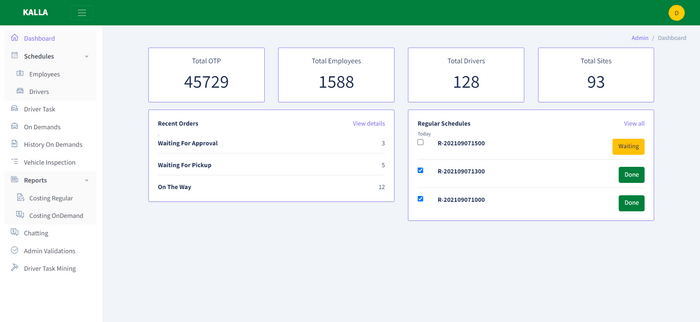 Carpool VALE Dashboard
